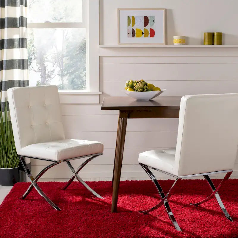 Chaise d'appoint capitonnée Glam avec pieds chromés