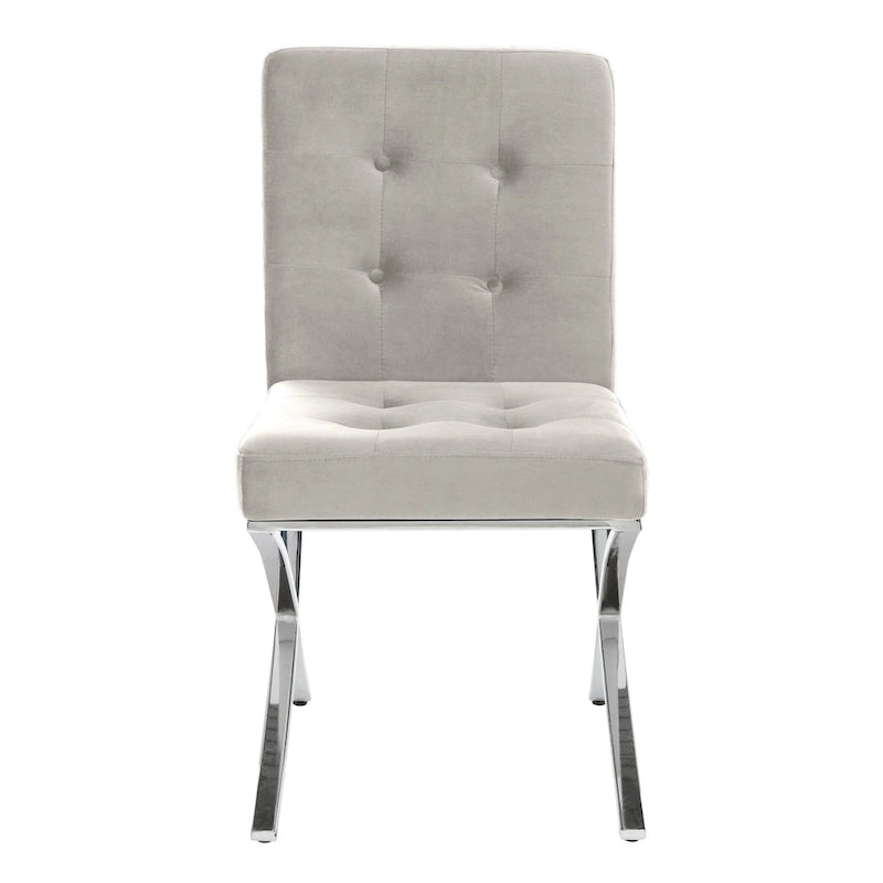 Chaise d'appoint capitonnée Glam avec pieds chromés