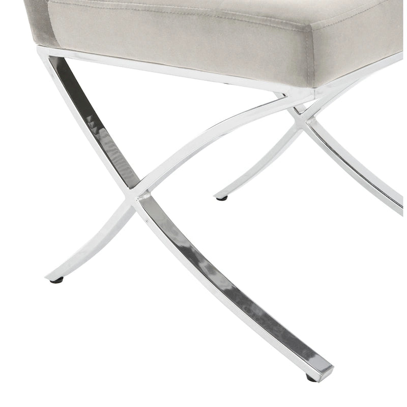 Chaise d'appoint capitonnée Glam avec pieds chromés