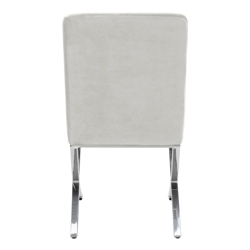 Chaise d'appoint capitonnée Glam avec pieds chromés