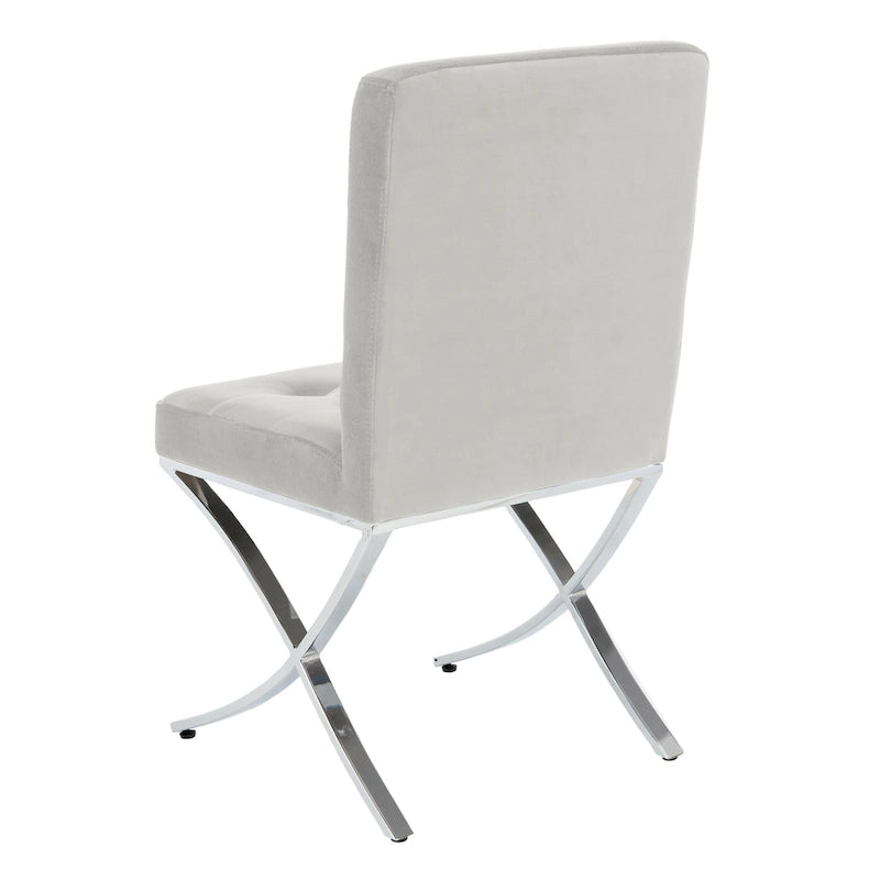 Chaise d'appoint capitonnée Glam avec pieds chromés
