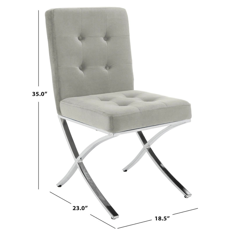 Chaise d'appoint capitonnée Glam avec pieds chromés