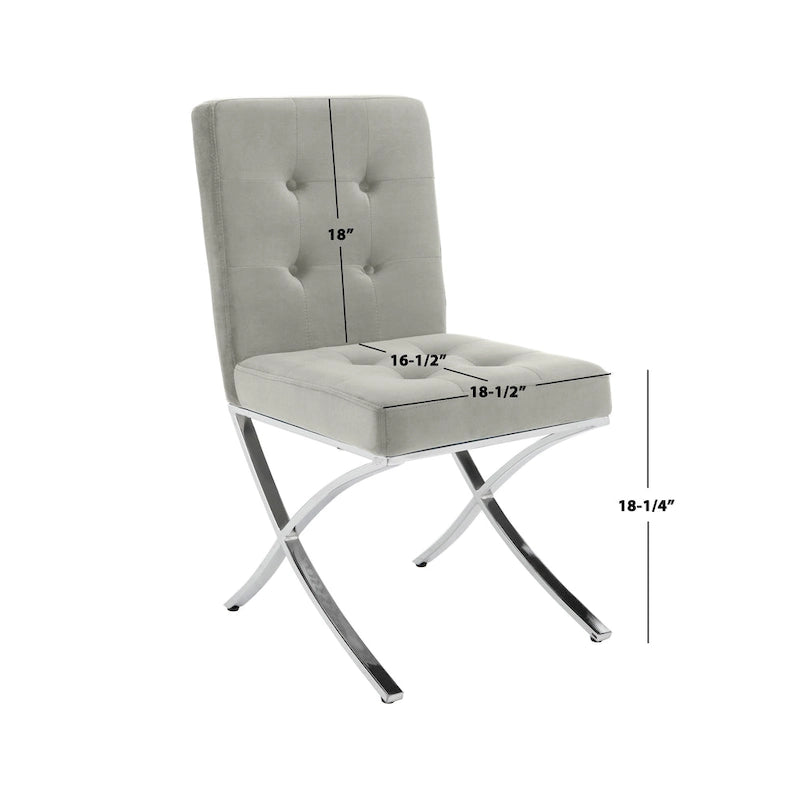 Chaise d'appoint capitonnée Glam avec pieds chromés