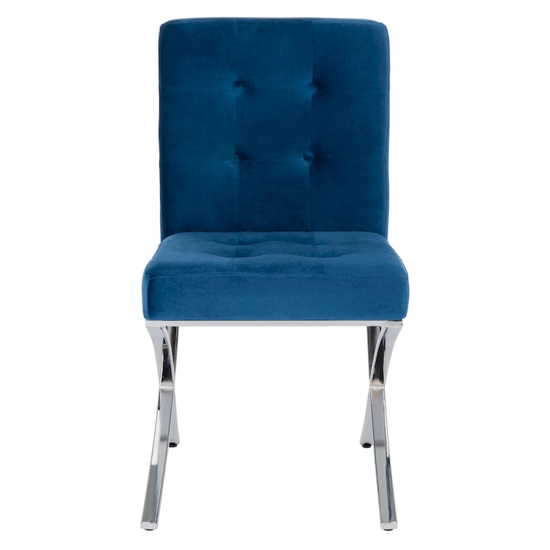 Chaise d'appoint capitonnée Glam avec pieds chromés