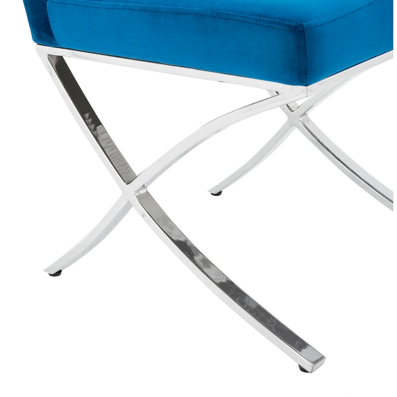 Chaise d'appoint capitonnée Glam avec pieds chromés