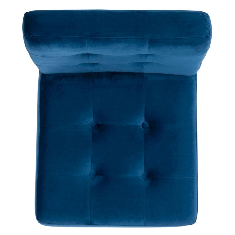 Chaise d'appoint capitonnée Glam avec pieds chromés