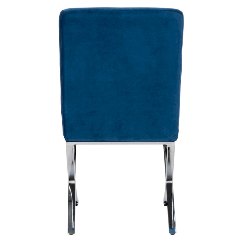 Chaise d'appoint capitonnée Glam avec pieds chromés
