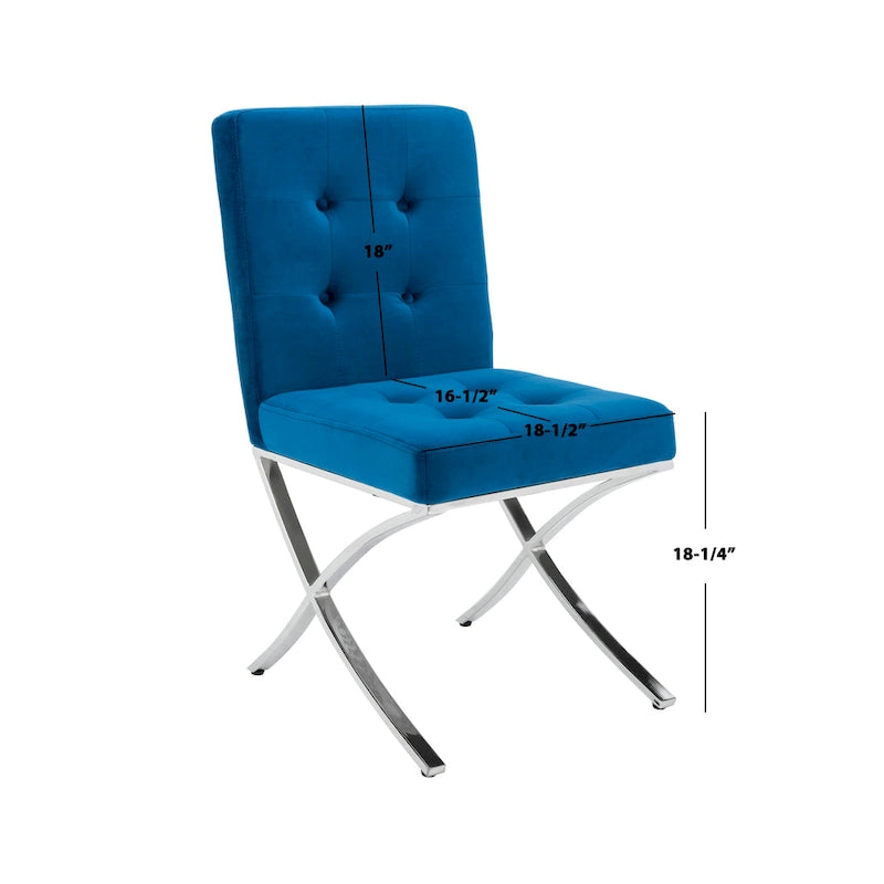 Chaise d'appoint capitonnée Glam avec pieds chromés