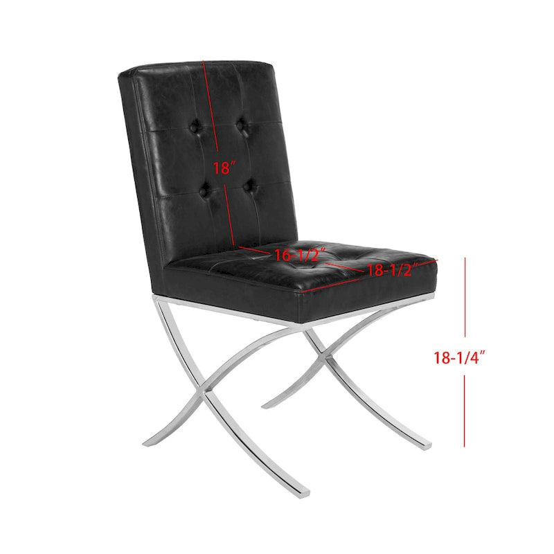 Chaise d'appoint capitonnée Glam avec pieds chromés
