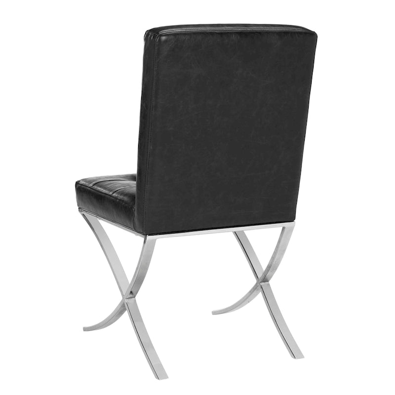 Chaise d'appoint capitonnée Glam avec pieds chromés