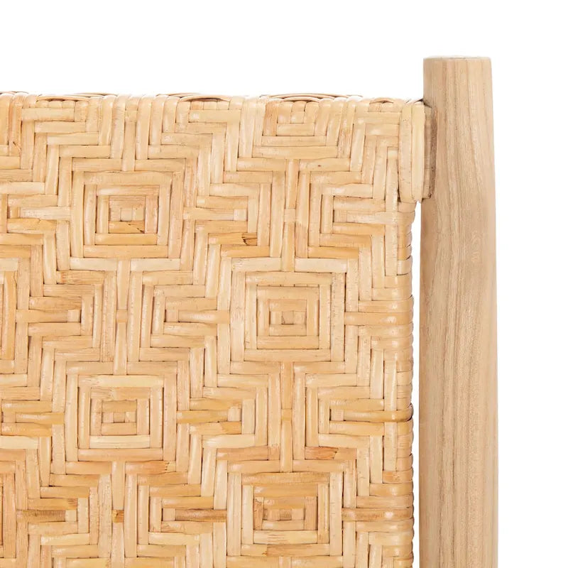 Chaises de salle à manger en rotin côtier avec cadre en bois