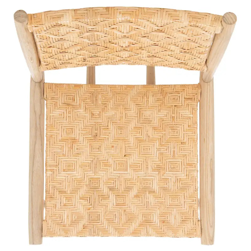 Chaises de salle à manger en rotin côtier avec cadre en bois