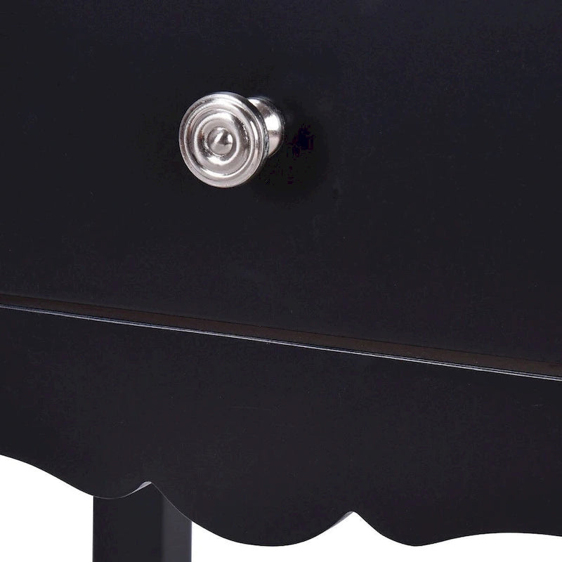 Table d'appoint avec 2 tiroirs - Noir - 16,0 x 13,0 x 30,0 (L x l x H)