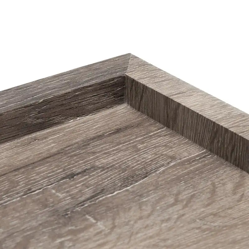 Table console minimaliste moderne avec structure en métal noir et plateau en bois