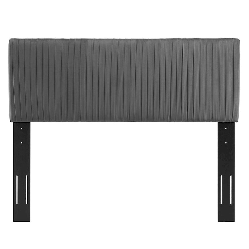 Tête de lit en velours touffeté à canaux grand lit/queen - Hauteur réglable