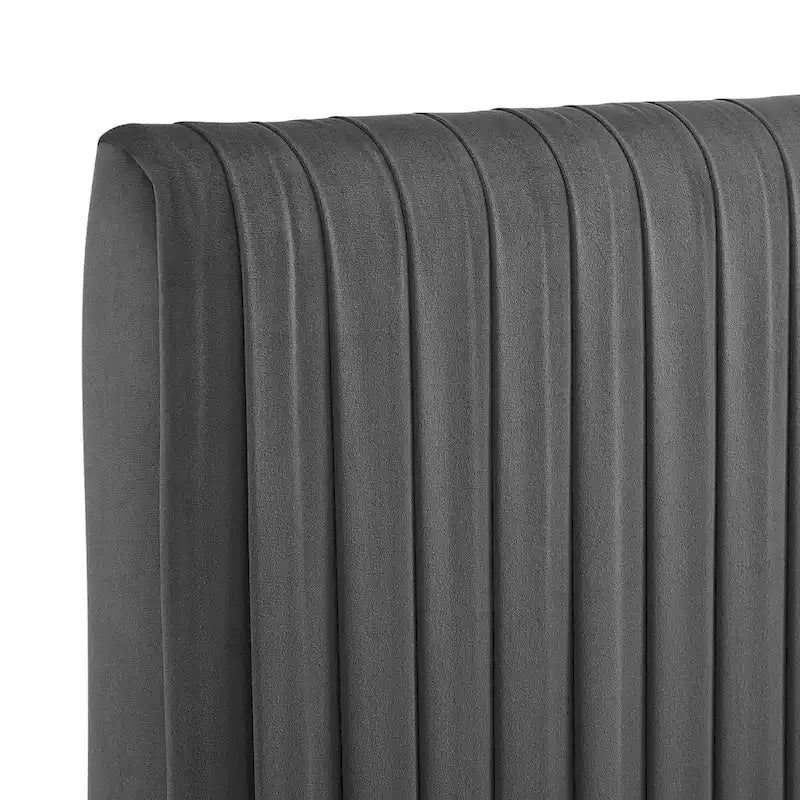 Tête de lit en velours touffeté à canaux grand lit/queen - Hauteur réglable