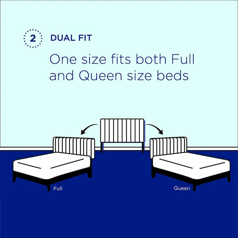 Tête de lit en velours touffeté à canaux grand lit/queen - Hauteur réglable