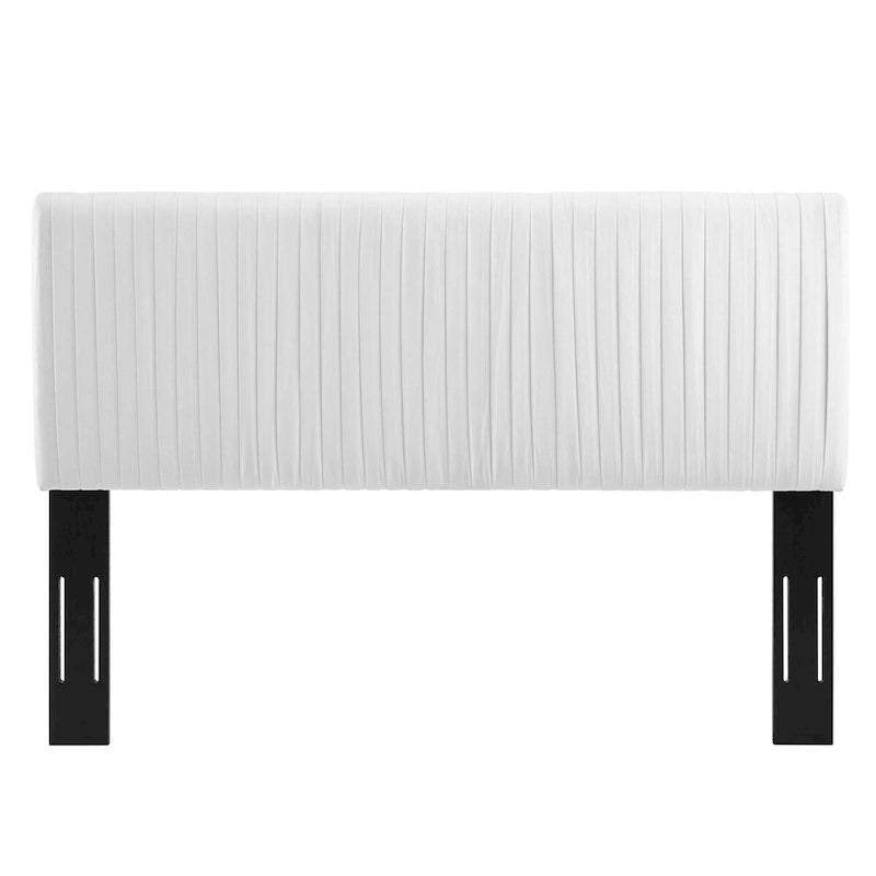 Tête de lit en velours touffeté à canaux grand lit/queen - Hauteur réglable