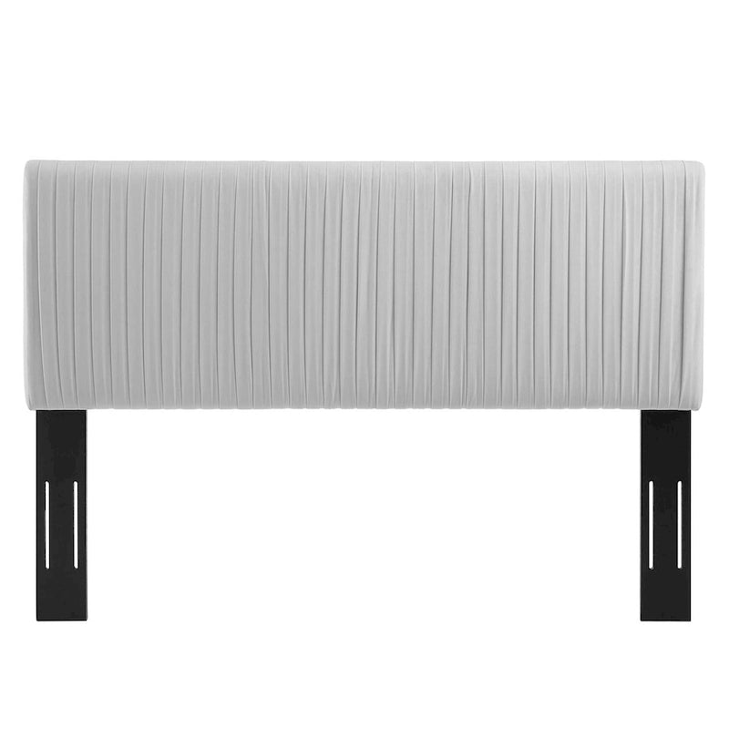 Tête de lit en velours touffeté à canaux grand lit/queen - Hauteur réglable