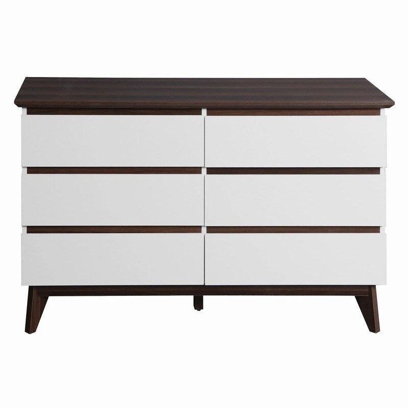 Commode moderne de 120 cm à 6 tiroirs avec grand espace de rangement