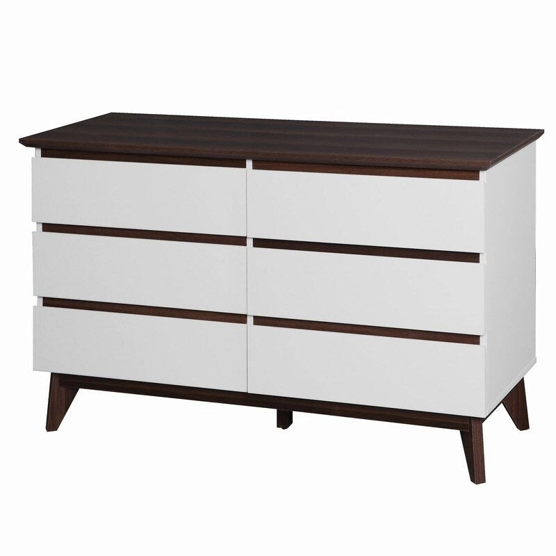 Commode moderne de 120 cm à 6 tiroirs avec grand espace de rangement