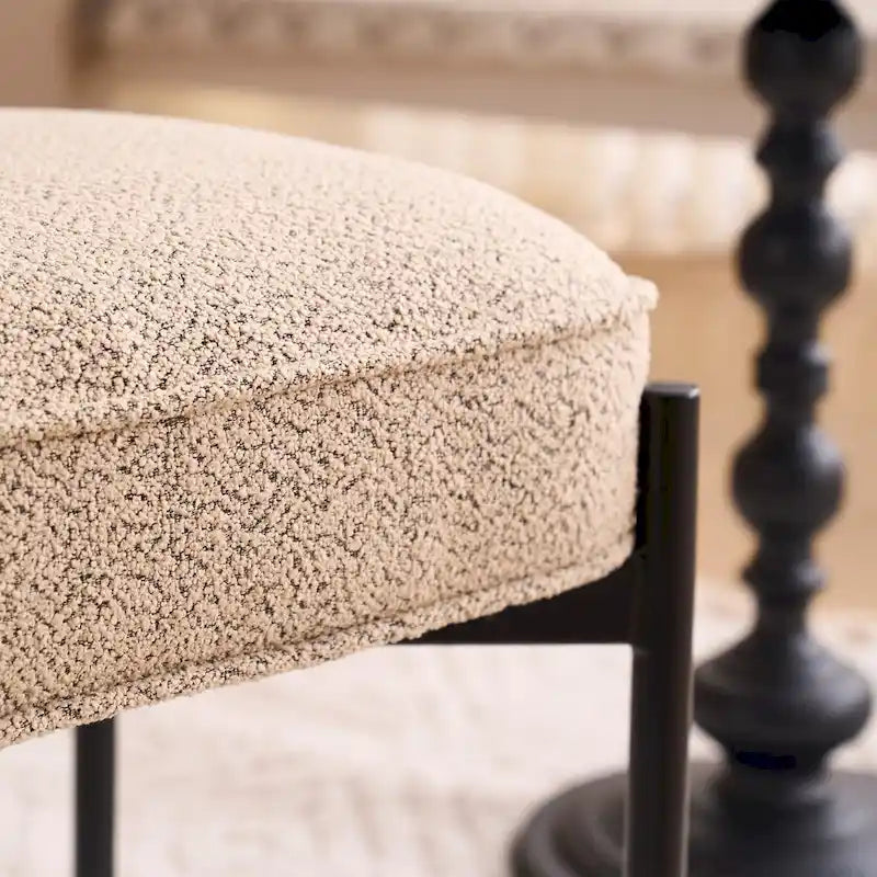 Repose-pieds ottoman rectangulaire en velours capitonné