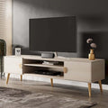 Meuble TV Mid-Century Moderne 180 cm avec Portes à Fermeture Amortie