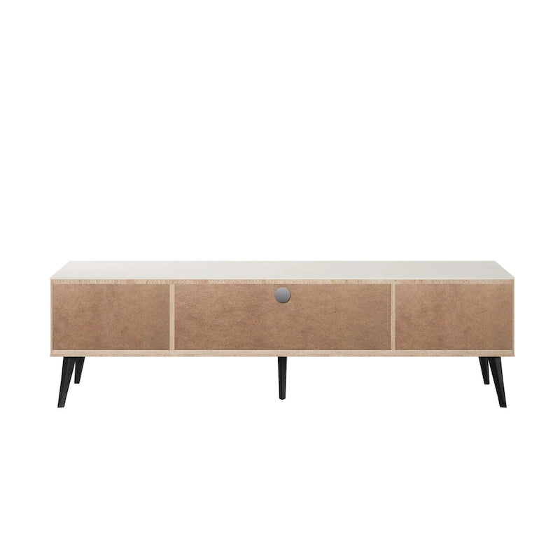 Meuble TV Mid-Century Moderne 180 cm avec Portes à Fermeture Amortie