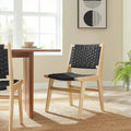 Chaise de salle à manger en bois avec corde tressée