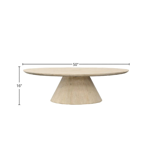 Table basse carrée 50" en pin recyclé - Blanc cassé