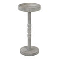 Table d'appoint socle en bois massif avec fini gris vieilli 10x10x22