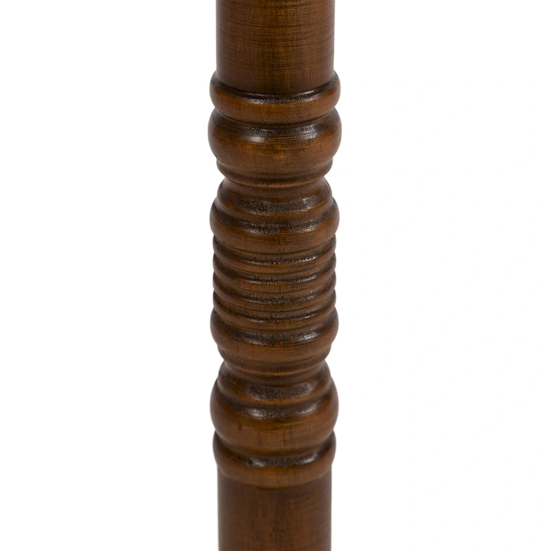 Table d'appoint socle en bois massif avec fini gris vieilli 10x10x22