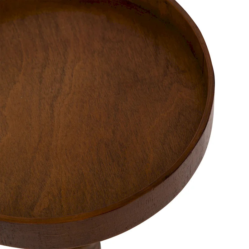 Table d'appoint socle en bois massif avec fini gris vieilli 10x10x22