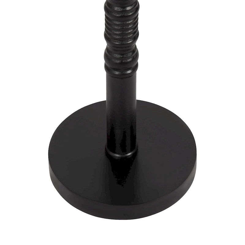 Table d'appoint socle en bois massif avec fini gris vieilli 10x10x22