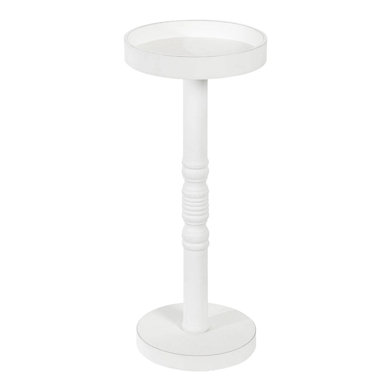 Table d'appoint socle en bois massif avec fini gris vieilli 10x10x22