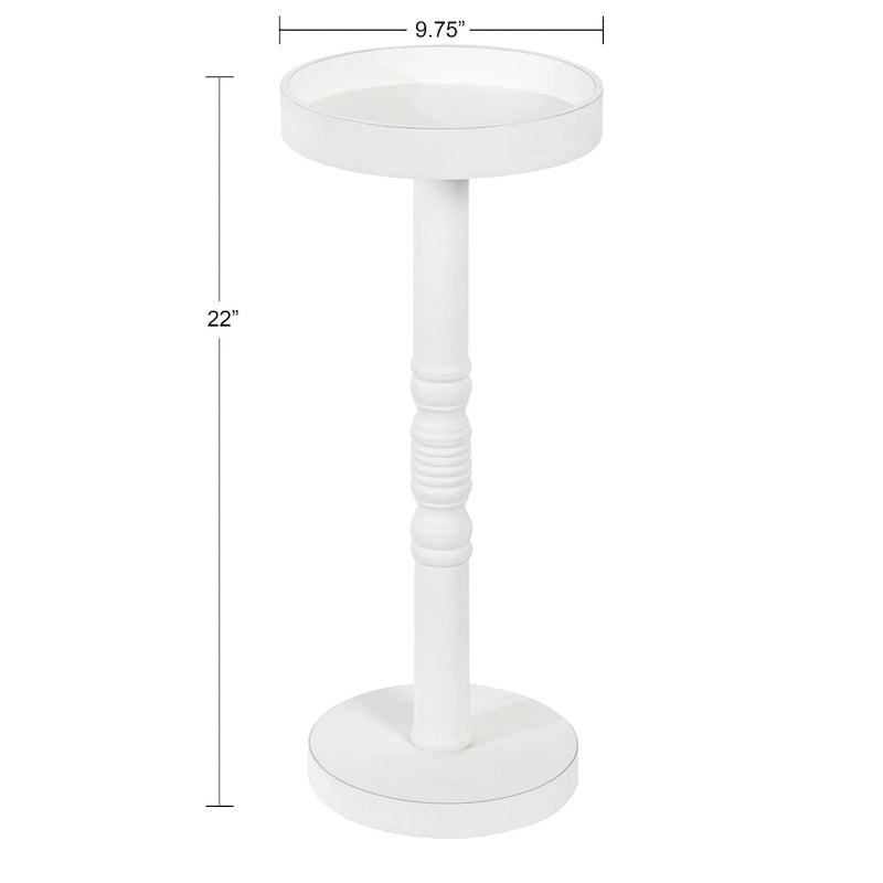 Table d'appoint socle en bois massif avec fini gris vieilli 10x10x22