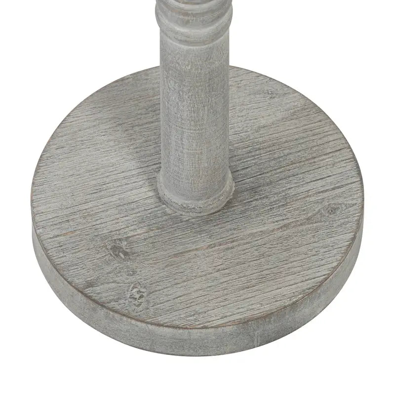 Table d'appoint socle en bois massif avec fini gris vieilli 10x10x22