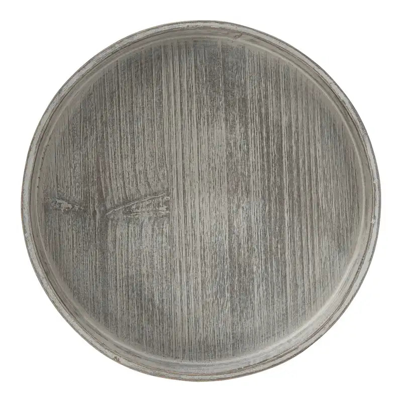Table d'appoint socle en bois massif avec fini gris vieilli 10x10x22