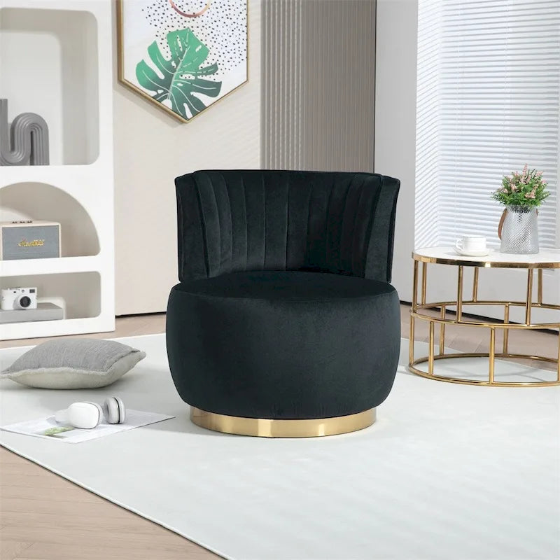 Fauteuil d'appoint pivotant à 360° - Rembourrage velours