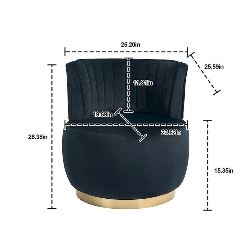 Fauteuil d'appoint pivotant à 360° - Rembourrage velours