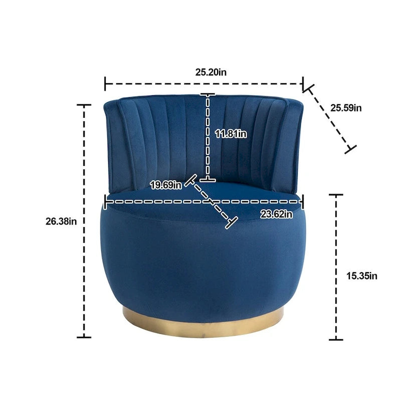 Fauteuil d'appoint pivotant à 360° - Rembourrage velours