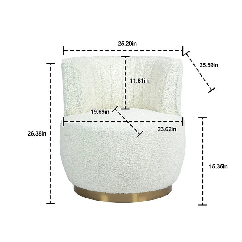 Fauteuil d'appoint pivotant à 360° - Rembourrage velours