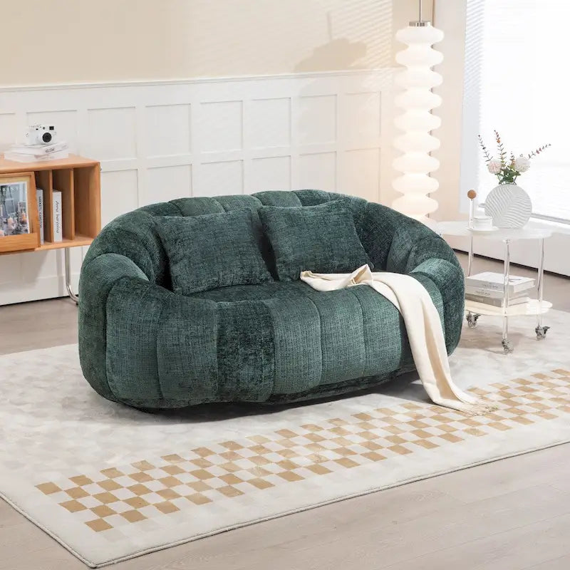 Fauteuil Poire à Dossier Haut - Canapé Lounge Rempli de Mousse