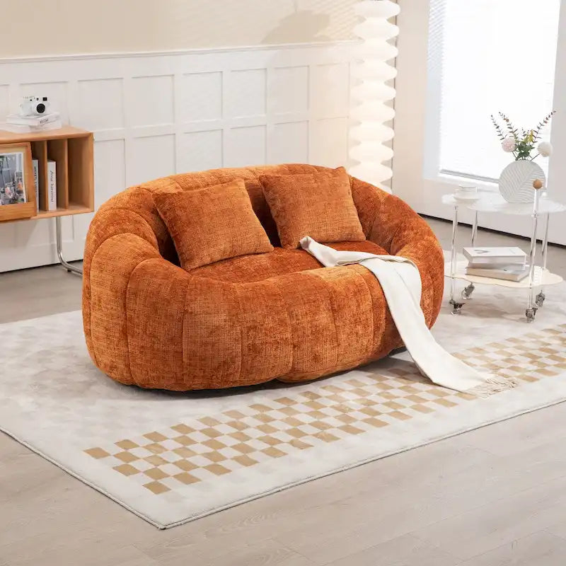 Fauteuil Poire à Dossier Haut - Canapé Lounge Rempli de Mousse