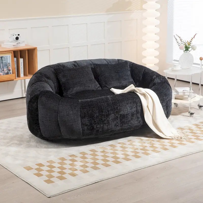 Fauteuil Poire à Dossier Haut - Canapé Lounge Rempli de Mousse