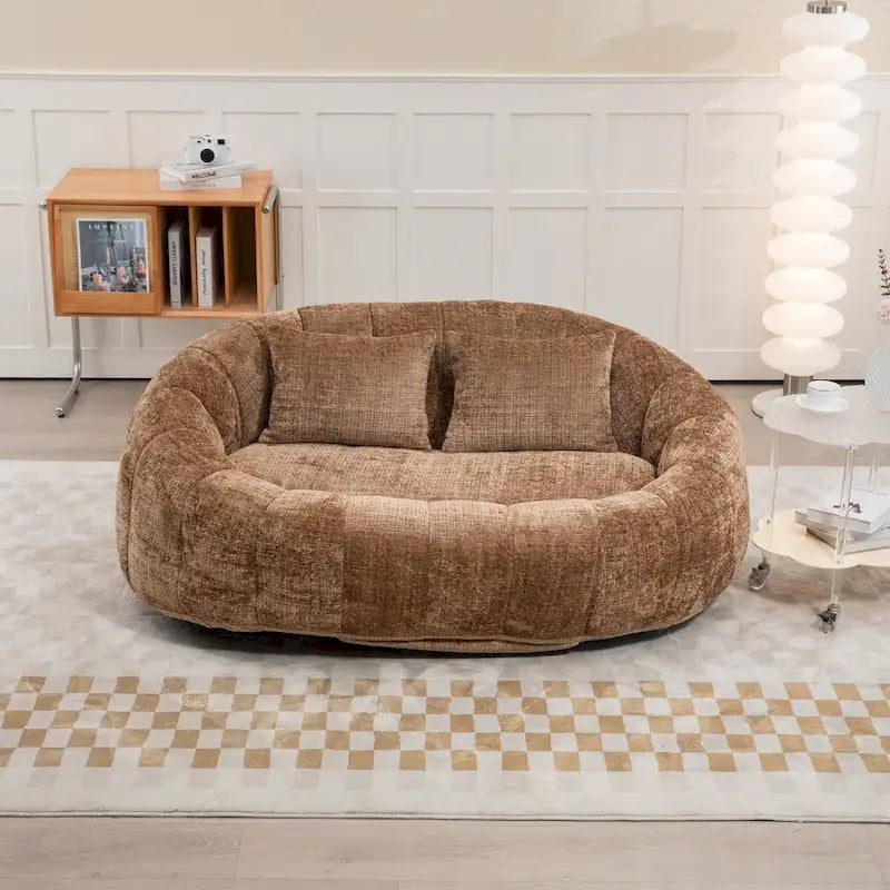 Fauteuil Poire à Dossier Haut - Canapé Lounge Rempli de Mousse