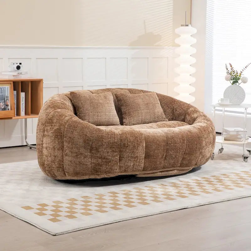 Fauteuil Poire à Dossier Haut - Canapé Lounge Rempli de Mousse