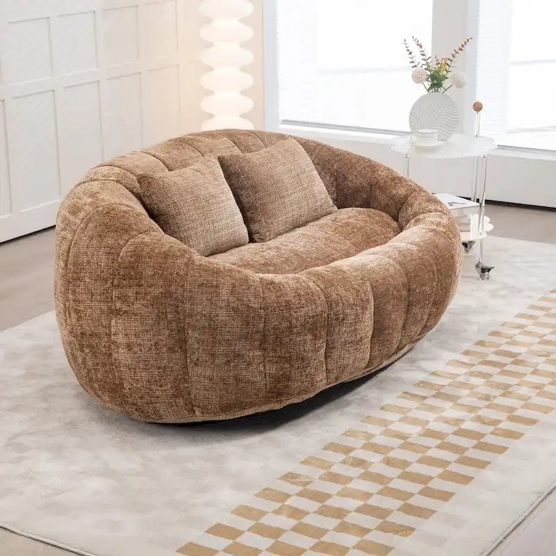 Fauteuil Poire à Dossier Haut - Canapé Lounge Rempli de Mousse
