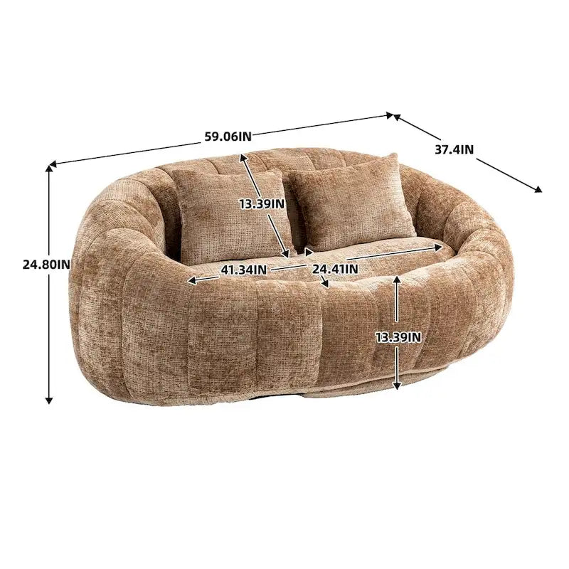 Fauteuil Poire à Dossier Haut - Canapé Lounge Rempli de Mousse