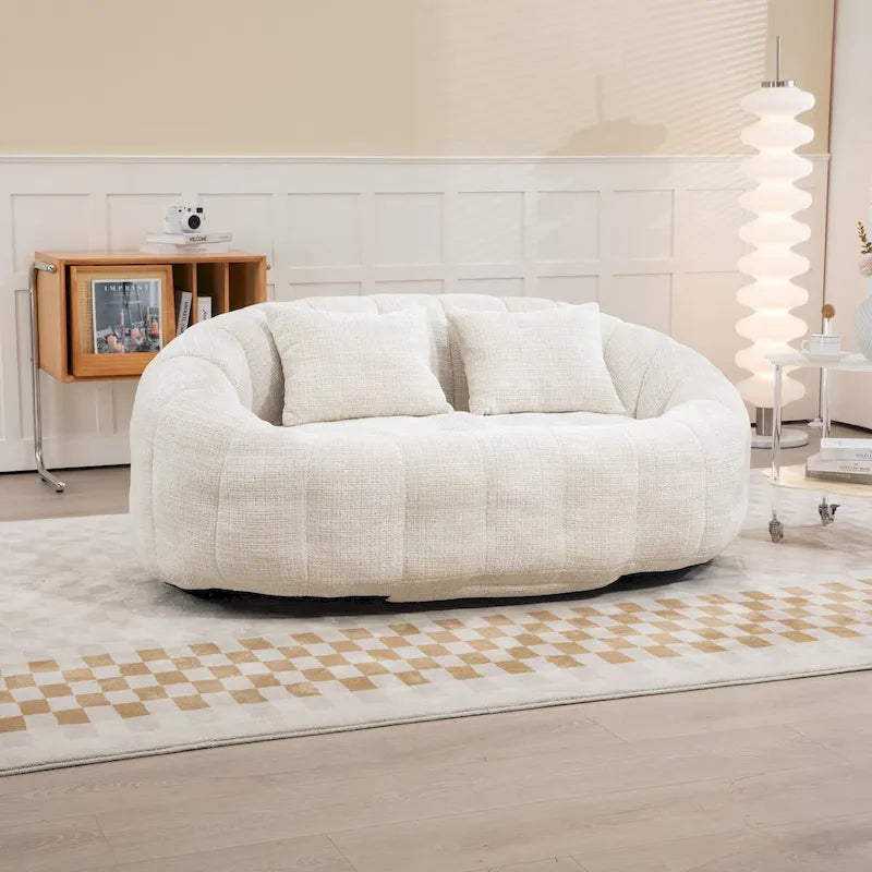 Fauteuil Poire à Dossier Haut - Canapé Lounge Rempli de Mousse
